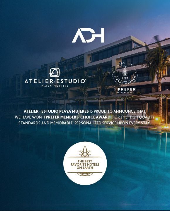 iPreferWinner foto 2 Atelier Estudio Playa Mujeres titled “One of the Best Favorite Hotels in the World” in 2021 I Prefer Members’ Choice Awards.