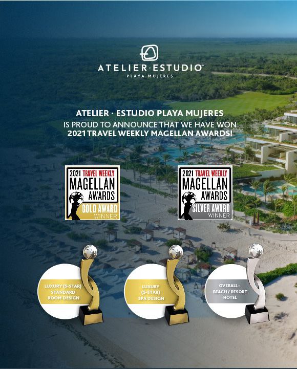 maagellanWinner foto 2 Atelier Playa Mujeres multiple wins in best resorts’ categories by Travel Weekly in 2021 Magellan Awards.
