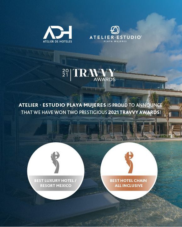 travvywinfoto2 Atelier Playa Mujeres and ATELIER de Hoteles win two titles in silver and bronze as the best all-inclusive and luxury hotel chain in Mexico.